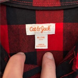 Girls red and black shirt size 16